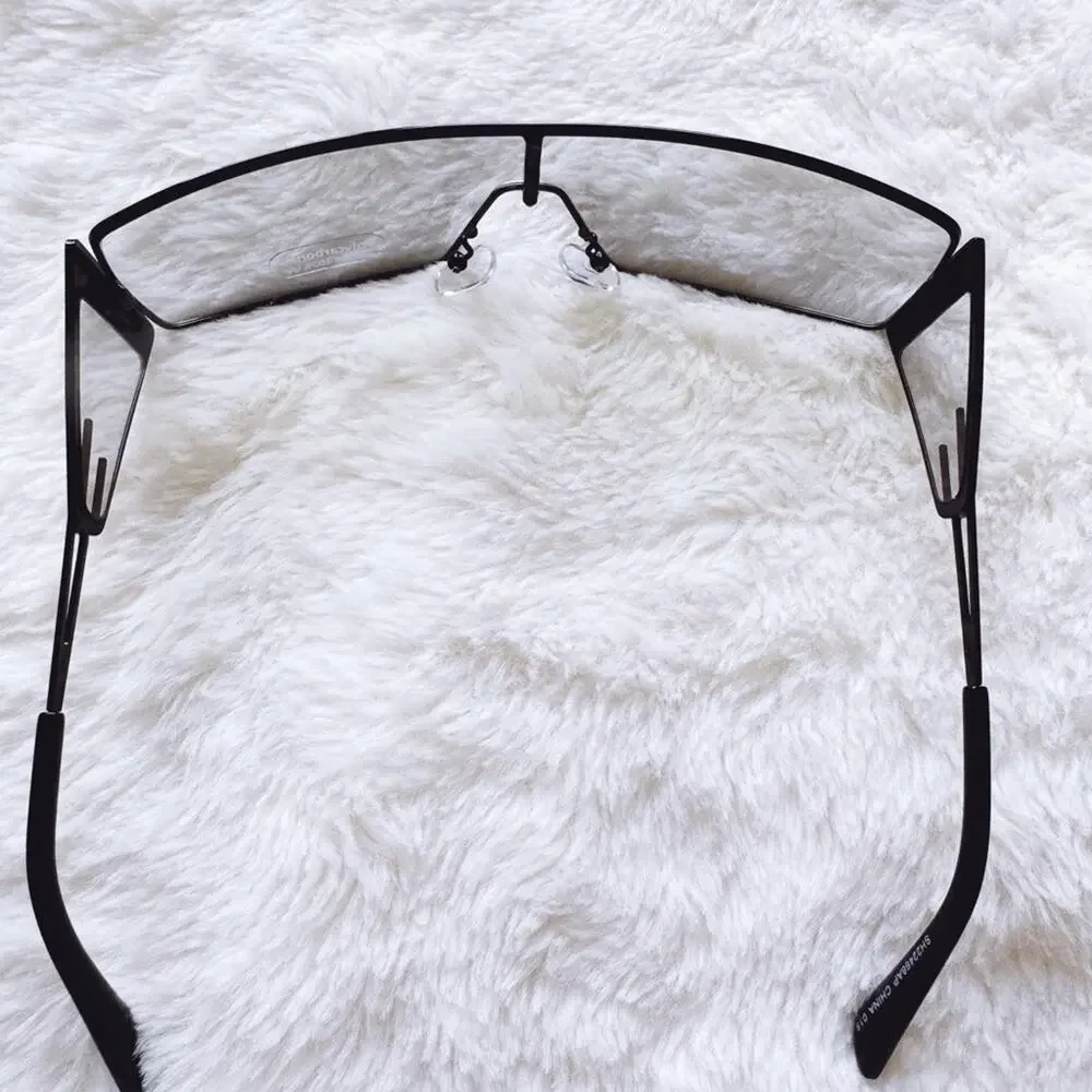 Shane Clear Black Wrap-Around Sunglasses